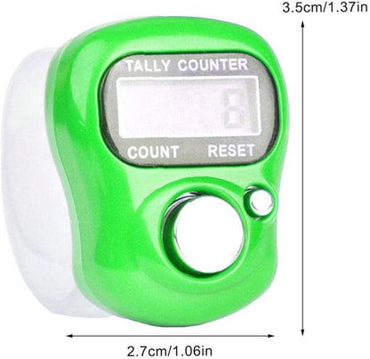 Finger Tally Counter,LED Digital,Clicker Counter,Digital Electronic Tasbeeh Counters,Handheld Number Click Counter,Electronic Counter Tally Counter,Track and Field Lap Counters (Crisp Green)