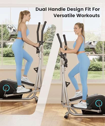 THERUN Elliptical Exercise Machine, Ultra-Quiet Magnetic Machine for Home - color: Aqua