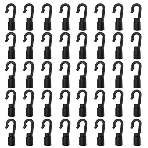 40 Pack Kayaks Bungee Shock Cord Hook for 3/16 inch,1/5 inch,13/64 inch and 7/32 inch Rope