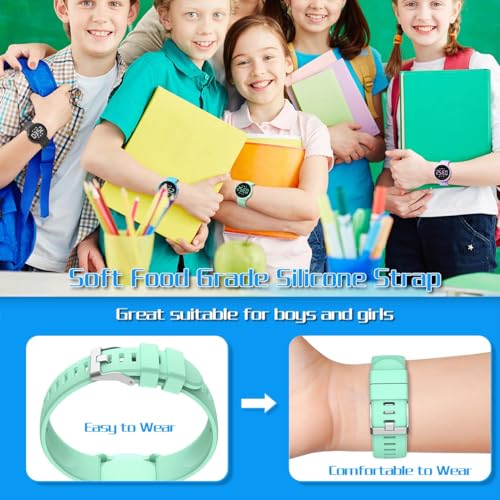 Kids Digital Pedometer Watch, Non-Bluetooth Fitness Tracker Watch, Steps Counter, Alarm Clock, Stopwatch, Gift for Children Teens Girls Boys