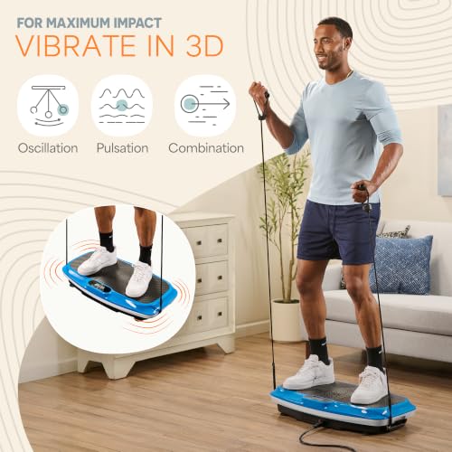 Lifepro Turbo & Hovert 3D Vibration Plate Exercise Machine with 99 Speeds - color: Blue, size: Small