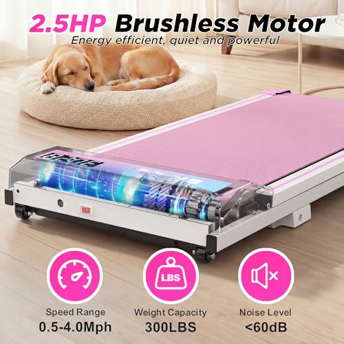 FYC Walking Pad with Incline for Home & Office - Under Desk Walking Pad Treadmill, Portable Walking Machine with Remote Control, LED Display, 300LBS Capacity, 2.5HP Quiet Motor - color: pink