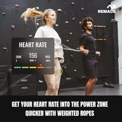 Level 1 Weighted Jump Rope Set - (1/4LB, 1/2LB) Workout Set for Fitness, Exercise and Boxing - Speed Ropes for Beginner to Intermediate Jumpers - Two Included - size: Large - 9’ (user height 5’9” - 6’2.5”)