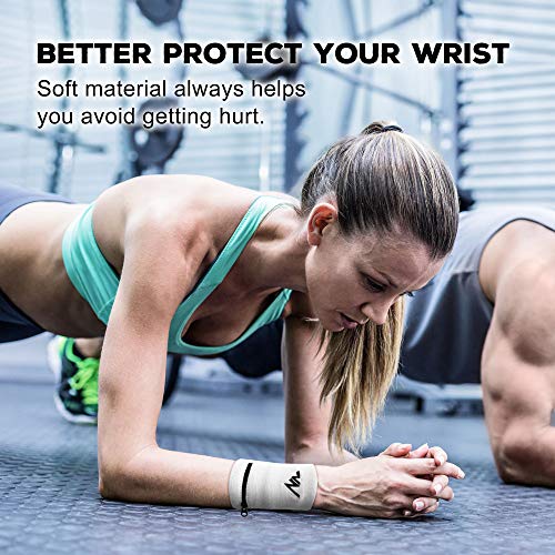 NEWZILL Wrist Wallet Wristband with Zipper - Cotton Sweatbands for Men & Women, Ideal for Running, Walking, Basketball, Football, Tennis, Hiking - color: White, style: Large-1PCS