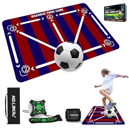 Soccer Training Mat, Soccer Training Equipment, Soccer Gifts for Boys 8-12 - color: Stripes, size: 35*23 IN