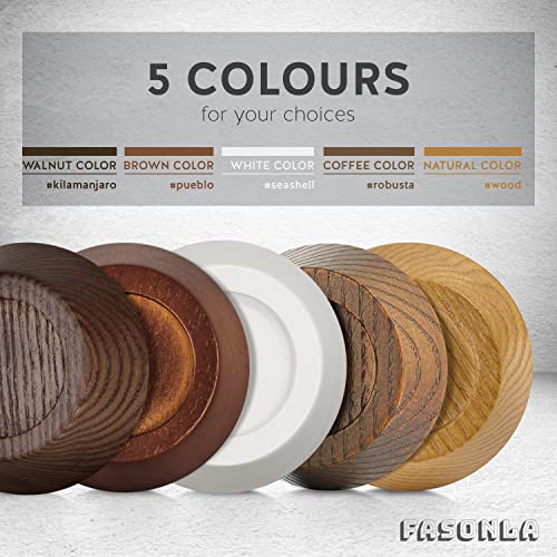 FASONLA Bed Risers, Furniture Risers (Set of 8-Height 1") Can be Adjusted to 2'' 3''or 4'', Lifts Furniture Risers, Solid Natural Wood Risers, Non-Slip Recessed Hole (Walnut Color) - color: Walnut Color