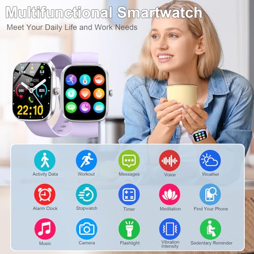 Smart Watch for Men Women, 1.91"Smartwatch (Answer/Make Call) Purple - color: Purple