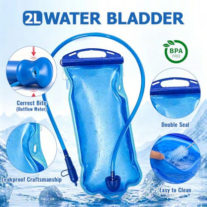 2-Pack Hydration Backpack with 2L Bladder for Hiking Running Cycling