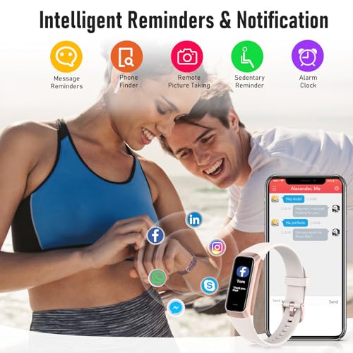 Zeacool Fitness Tracker with 24/7 Heart Rate, Blood Oxygen Blood Pressure Sleep Monitor, Activity Trackers 5 ATM Waterproof,Step Calorie Counter Pedometer Health Smart Watch for Women Men - color: Beige