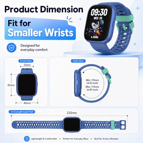 Fitness Tracker No APP No Phone Needed, Compatible with Apple Find My - color: Blue