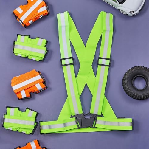 Hercicy Reflective Vest High Visibility Safety Vests Bulk - color: Green, Orange