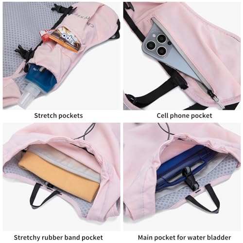 Lightweight Running Hydration Backpack, 1.5L Water Bag Running Vest - color: Black