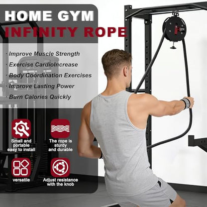Endless Rope Trainer for Home Gym, Portable Pull Down Machine