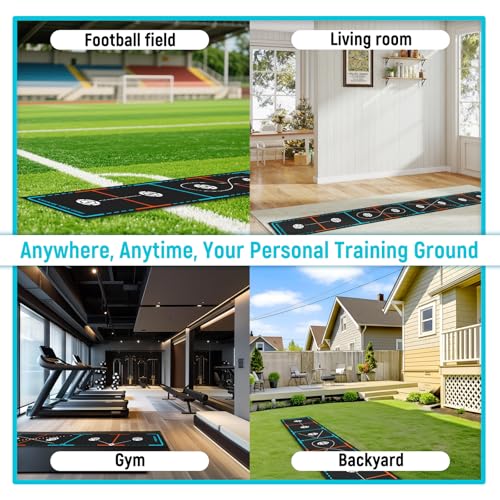 Soccer Training Mat, Non-Slip Footwork Practice for 1-4 Players