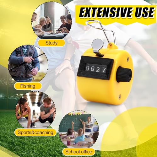 Draupnir 24Pcs Handheld Tally Counter, Metal Pitch Counter Hand Mechanical Counters Clickers for School Event, 8 Colors Counting Numbers for Coaching, Fishing, People, Golf Lap, Stadiumand Sport Row