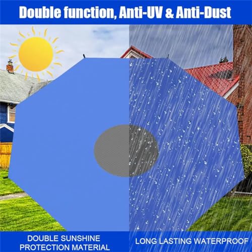 Trampoline Sun Shade Cover 6FT 8FT 10FT 12FT 14FT 16FT Trampoline Top Cover Waterproof Trampoline Canopy Oxford Outdoor Trampoline Accessories - size: 10FT-6Poles