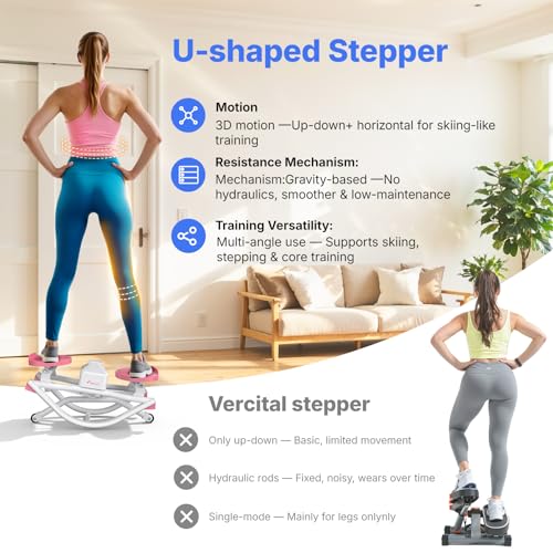 MERACH Rocking Steppers for Exercise at Home, 3D Motion Stair Stepper - color: white