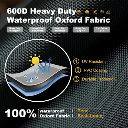 55" Kids Trampoline Cover Waterproof,600D Thick Fabric,Black