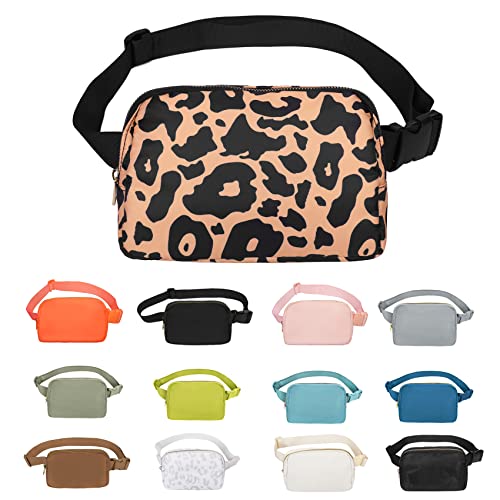 VOROLO Fanny Pack For Women And Men Crossbody Bag Belt Bag Leopard Yellow - color: Leopard Yellow