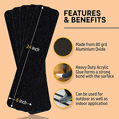 Non-Slip Stair Treads for Wooden Steps, Indoor and Outdoor Grip Tape Black - size: Black, style: 10 Pack