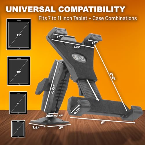 iBOLT TabDock BizMount AMPS Tablet Drill Base Mount 7-11" for Trucks