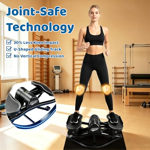 U-Rock Mini Stepper with Resistance Bands, 3D Swing Stair Stepper with Digital Monitor, Upgraded Quiet Anti Slip Pad for Full-Body Workout, Home & Office Fitness Equipment for All Ages