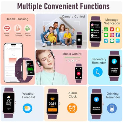 Fitness Tracker with 24/7 Heart Rate,Blood Pressure Sleep Tracking,104 Sports Modes Calories Smart Watch,IP68 Waterproof Step Counter Activity Trackers Pedometer for Android&iPhone Women Men Bordeaux