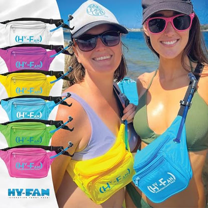 HY-FAN Hydration Fanny Pack with Bladder, 17oz BPA-Free, Hands-Free Design, Secure Pockets, Ideal for Athletic Outdoor Activities, Travel and More - Yellow - color: Yellow