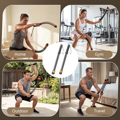Portable Weighted Cordless Battle Ropes for Men & Women, Black