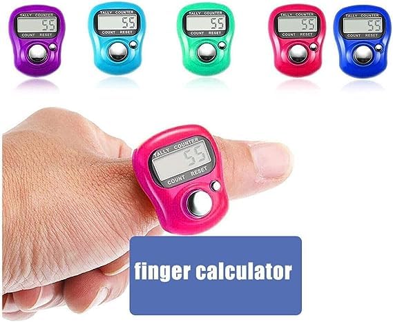 5 Digit LED Digital Row Counter, Display Counter Clicker,Handheld Number Click Counter,Finger Tally Counter,Electronic Finger Counter Hand Tally Counter with Ring for Golf,Track and Field Lap Counters