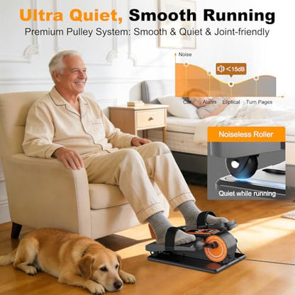 TDH Under Desk Elliptical Machine Leg Exerciser Electric - color: Orange