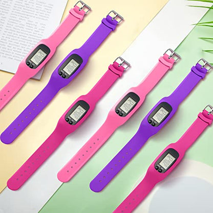 Geyoga Walking Running Pedometer Watch - color: Pastel Girly Multi