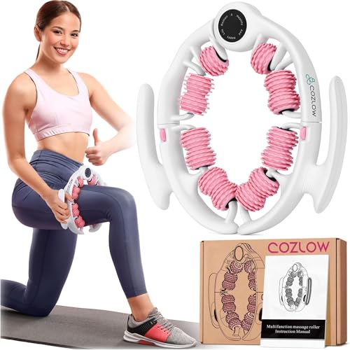 COZLOW Cellulite Massage Roller - Pink - Anti-Cellulite Massager with Detachable Roller Handles for Thighs, Legs & Buttocks - Fascia Massage Tool for Lymphatic Drainage & Deep Tissue Therapy