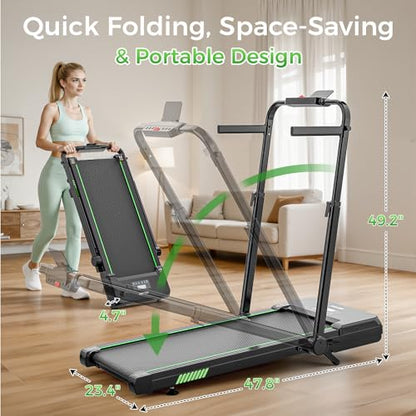 AKLUER Walking Pad Treadmill with 12% Auto Incline Adjustable Handlebar - color: Black