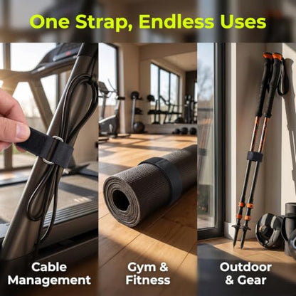 1 Pair 20 Inch/50 cm Adjustable Oxford Fabric Foot Straps, Universal Secure Pedal Hold Bands for Elliptical Rowing Machine, Portable Replacement Straps for Home Gym Under Desk Leg Cardio
