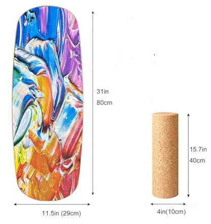 Balance Board with Cork Roller - color: oil painting