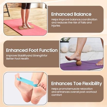 Cork Balance Board, Exerciser Trainer Set