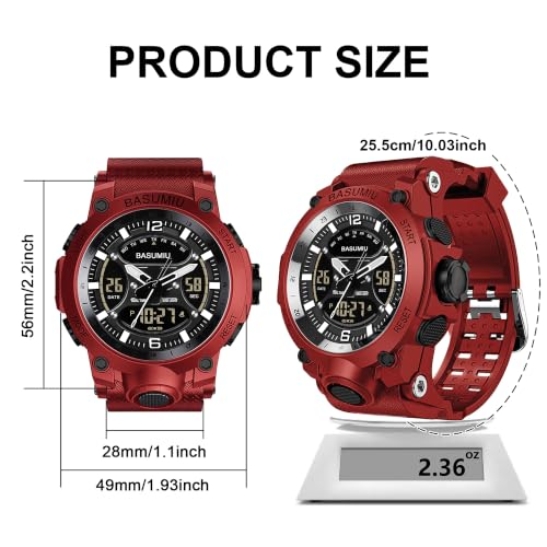 Military Digital Watches for Men Waterproof Work Mens Watch Sports - color: K-Red3