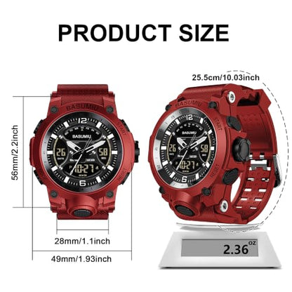 Military Digital Watches for Men Waterproof Work Mens Watch Sports - color: K-Red3