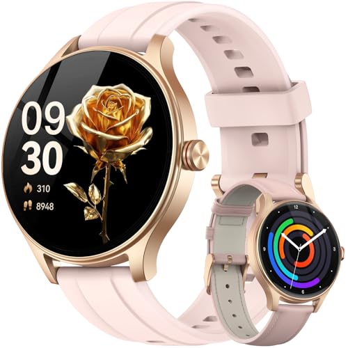Fitpolo Smart Watch for Women Android & iPhone (2 Bands Sakura Pink) - color: Sakura Pink