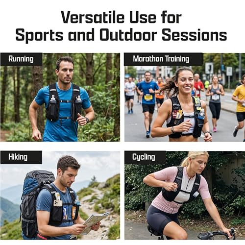 Tomum Running Vest for Women Men - Hydration Backpack Water Bottle Runner Vest for Hiking Trail Run Marathon Jogging - Lightweight Reflective Runners Vests Water Bag Back Pack with Pocket - size: 1-pack