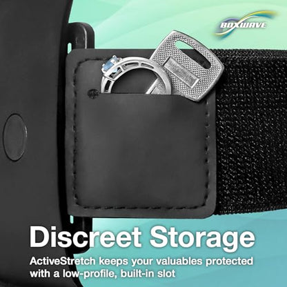 BoxWave Holster Compatible with Samsung Galaxy S26 Ultra - ActiveStretch Sport Armband, Adjustable Armband for Workout and Running - Jet Black