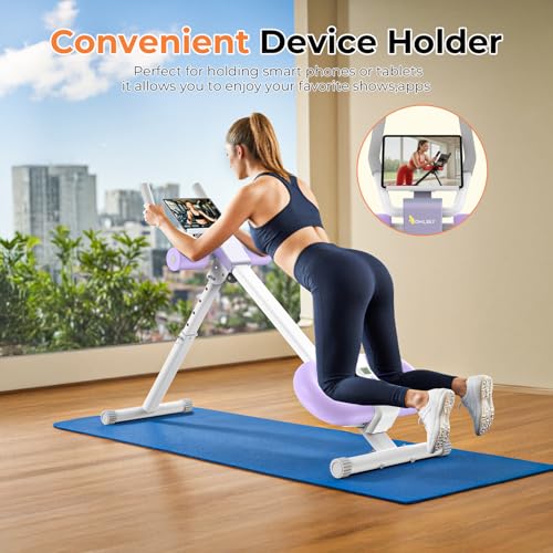 MR. CAPTAIN Ab Machine, Adjustable Ab Trainer Machine for Abs Workout at Home Gym, Foldable, LCD Monitor, Device Holder, 400 LBS, Abdominal Trainer for Stomach Workout - style: Purple