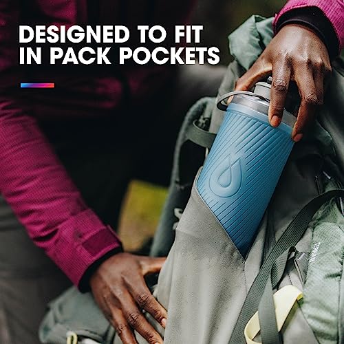 HydraPak Flux Collapsible Backpacking Water Bottle (750ml, Redwood Red) - color: Redwood Red, style: 750ml/25oz
