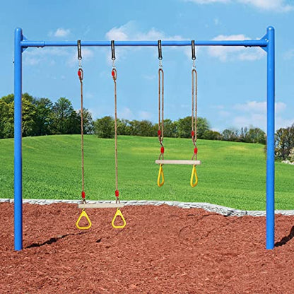 Trapeze Swing Bar with Rings, Wooden Trapeze Swing Bar for Indoor/Outdoor - color: Yellow
