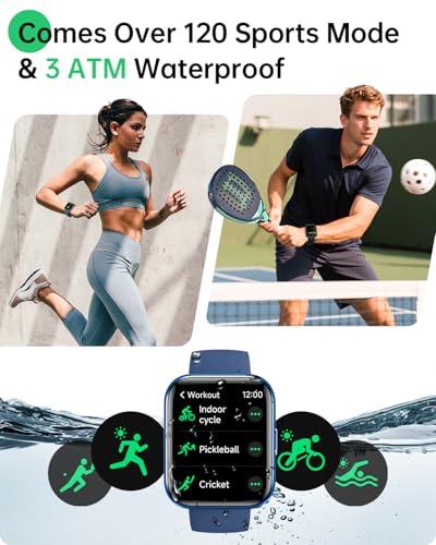 Smart Watches for Men Women (Android/iOS), Fitness Watch, Health Tracker - color: Midnight Navy