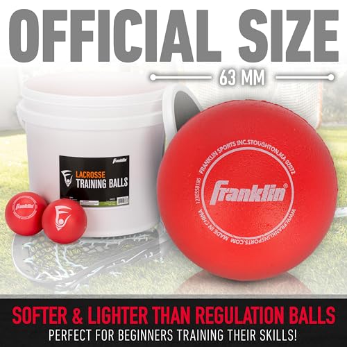 Franklin Sports Soft Training Official Size Lacrosse Ball Bucket - 20 Pack