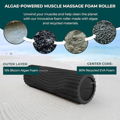 Oceanfoam Tidal Roller - Muscle Massage Foam Roller for Exercise (Charcoal) - color: Charcoal