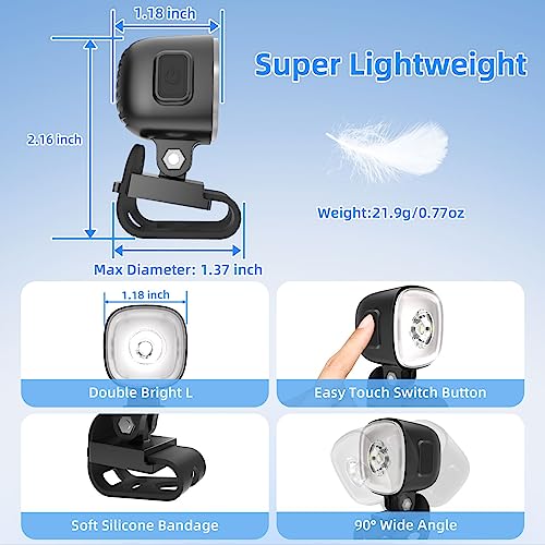 COSOOS Original 2 Rechargeable Headlights for Shoe Charms, Light Attachment Shoe Accessory Kids Boy Girl Men Women Running Shoe, Rechargebale Flashlight for Bike, Keychain, Camping, Backpack