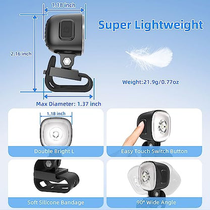 COSOOS Original 2 Rechargeable Headlights for Shoe Charms, Light Attachment Shoe Accessory Kids Boy Girl Men Women Running Shoe, Rechargebale Flashlight for Bike, Keychain, Camping, Backpack